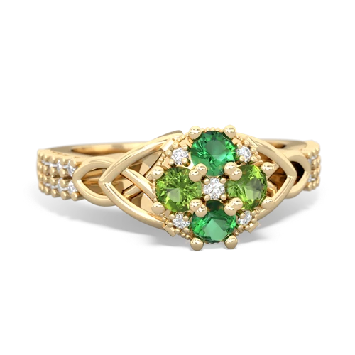 lab emerald-peridot engagement ring