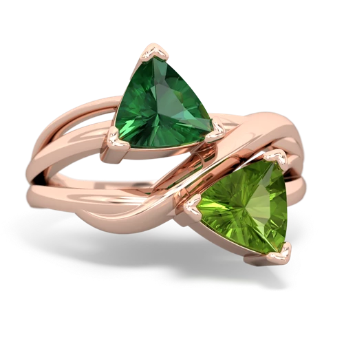 lab emerald-peridot filligree ring