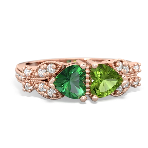 lab emerald-peridot keepsake butterfly ring