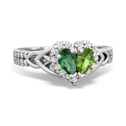 lab emerald-peridot keepsake engagement ring