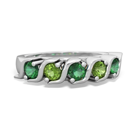 lab emerald-peridot timeless ring