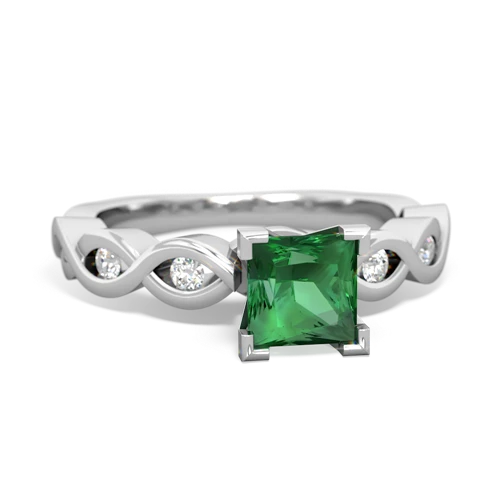 lab emerald engagement ring