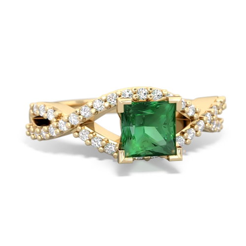 lab emerald engagement ring