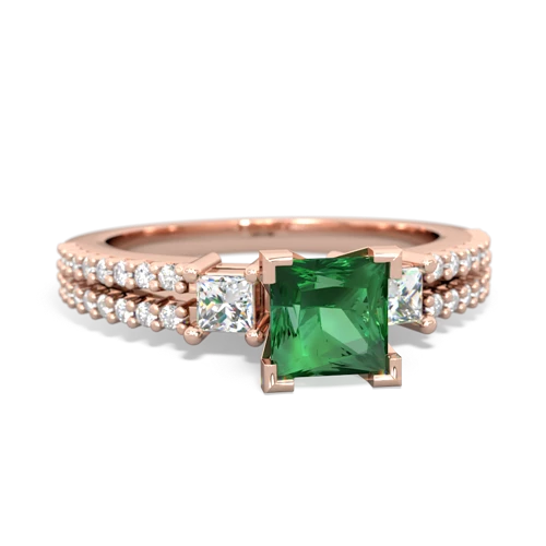 lab emerald engagement ring