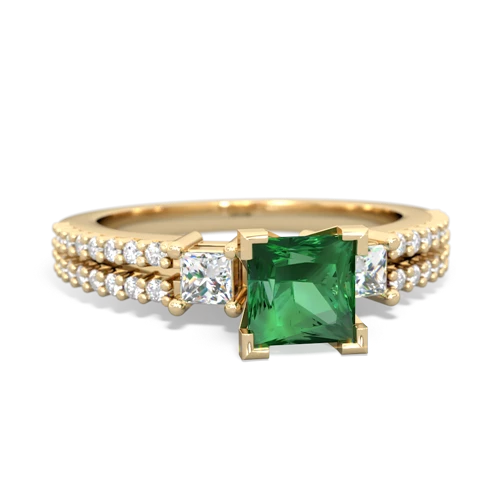 lab emerald engagement ring