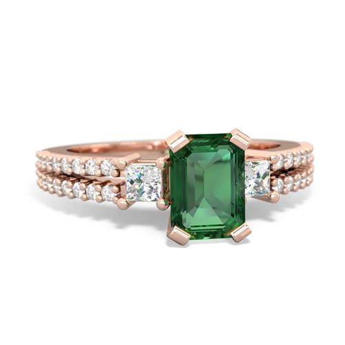 lab emerald engagement ring