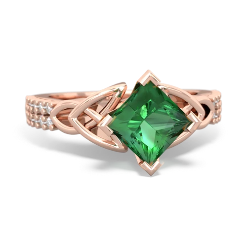 lab emerald engagement ring