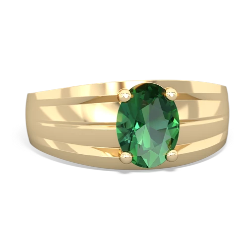 ᐈ Shyla gold Ringe with meaning OVAL CHUNKY RING emerald 5883 | DELAGeM