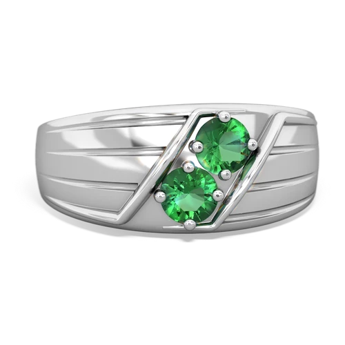 lab emerald mens ring