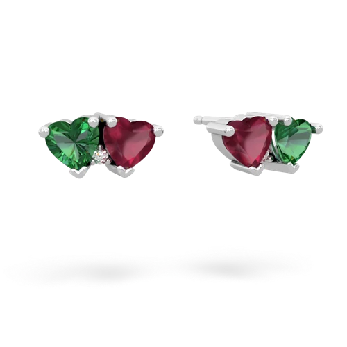 lab emerald-ruby  earrings