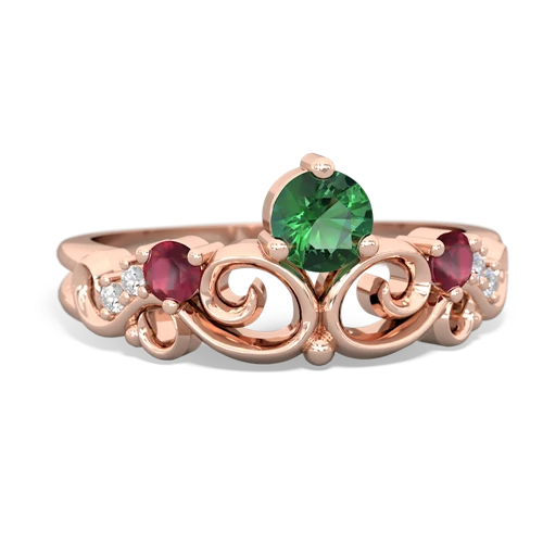 lab emerald-ruby crown keepsake ring