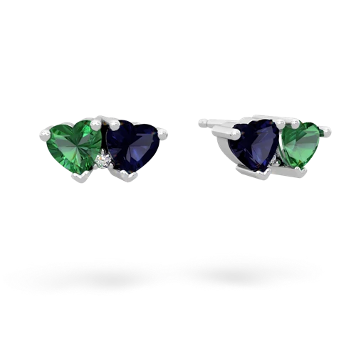 lab emerald-sapphire  earrings