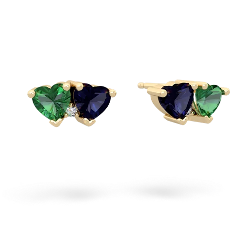 lab emerald-sapphire  earrings