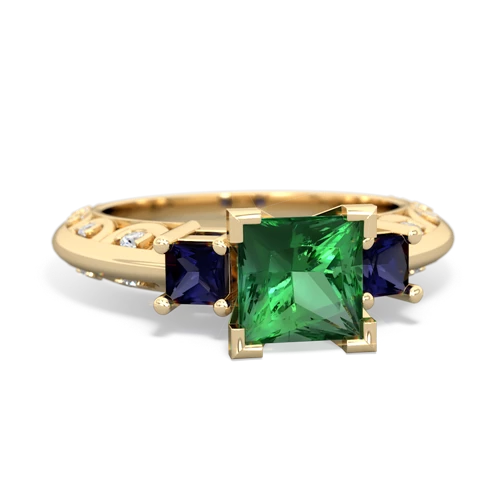 lab emerald-sapphire engagement ring