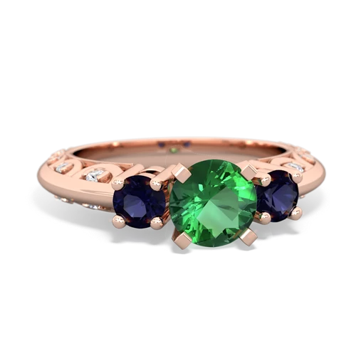 lab emerald-sapphire engagement ring