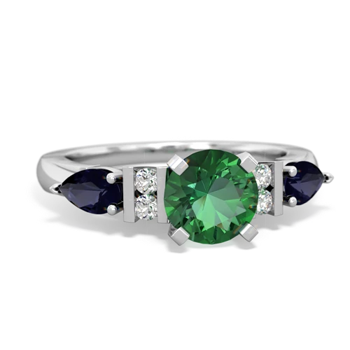 lab emerald-sapphire engagement ring