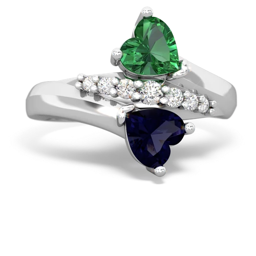 lab emerald-sapphire modern ring