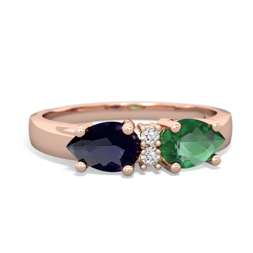 lab emerald-sapphire timeless ring