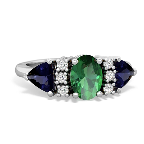 lab emerald-sapphire timeless ring