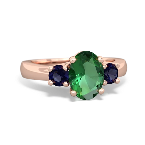 lab emerald-sapphire timeless ring