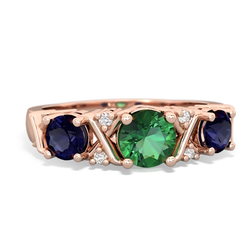 lab emerald-sapphire timeless ring