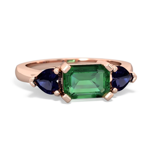 lab emerald-sapphire timeless ring