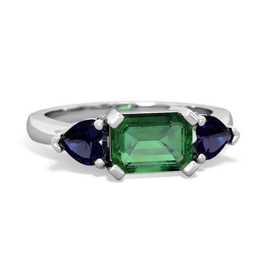 lab emerald-sapphire timeless ring