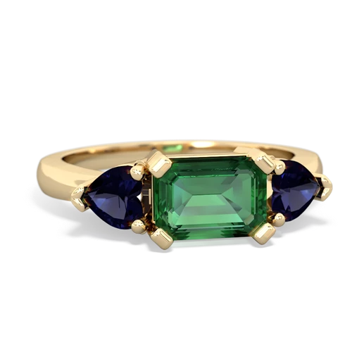 lab emerald-sapphire timeless ring