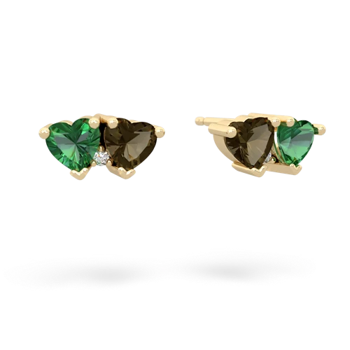 lab emerald-smoky quartz  earrings