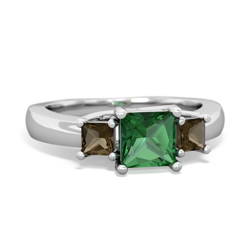 lab emerald-smoky quartz timeless ring