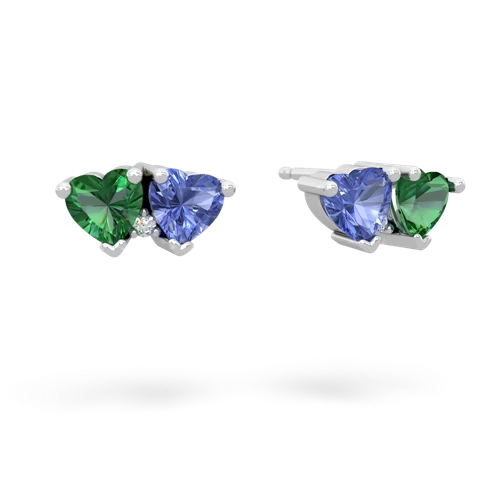 lab emerald-tanzanite  earrings