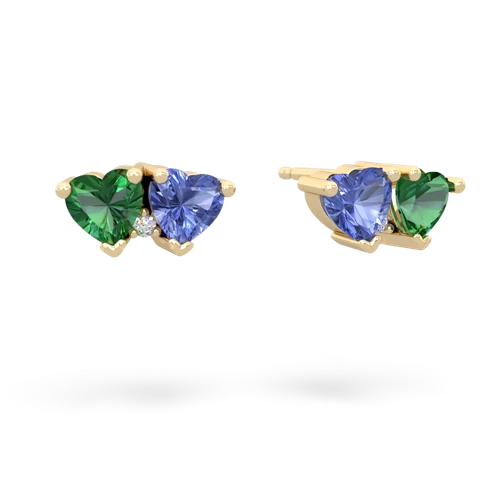 lab emerald-tanzanite  earrings