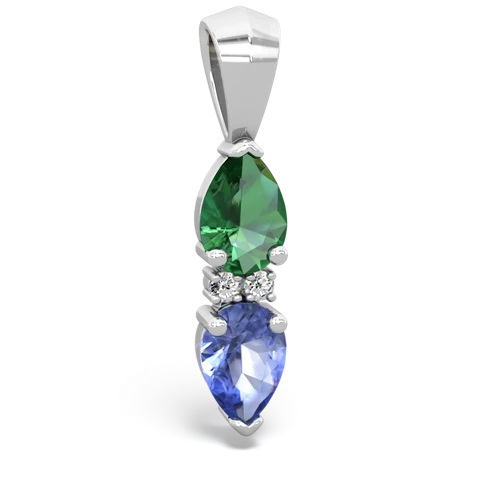 lab emerald-tanzanite bowtie pendant