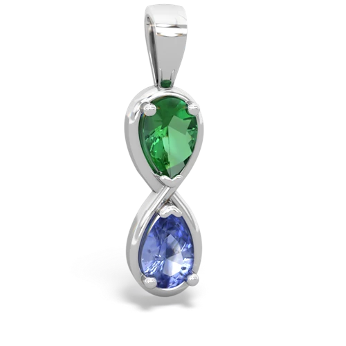 lab emerald-tanzanite infinity pendant