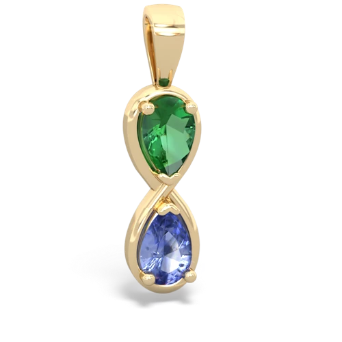 lab emerald-tanzanite infinity pendant