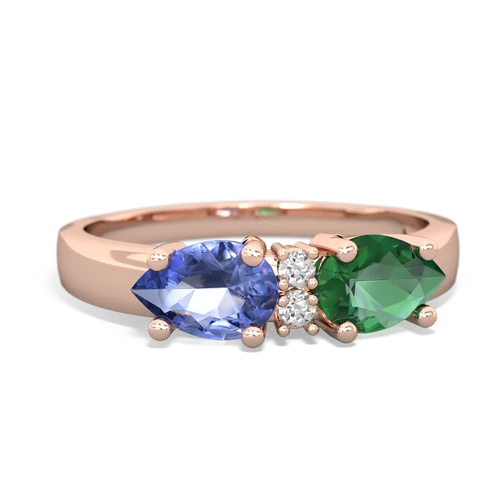 lab emerald-tanzanite timeless ring