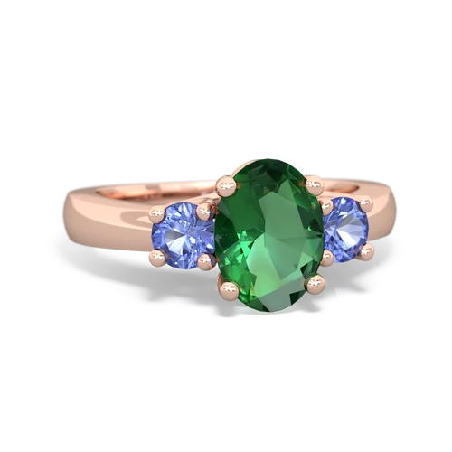 lab emerald-tanzanite timeless ring