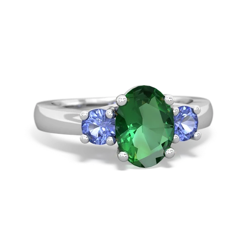 lab emerald-tanzanite timeless ring