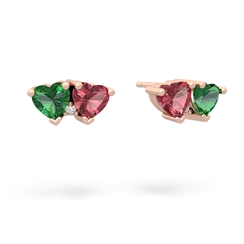 lab emerald-tourmaline  earrings