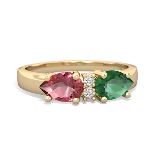 lab emerald-tourmaline timeless ring