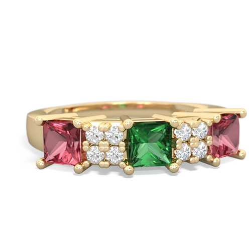 lab emerald-tourmaline timeless ring