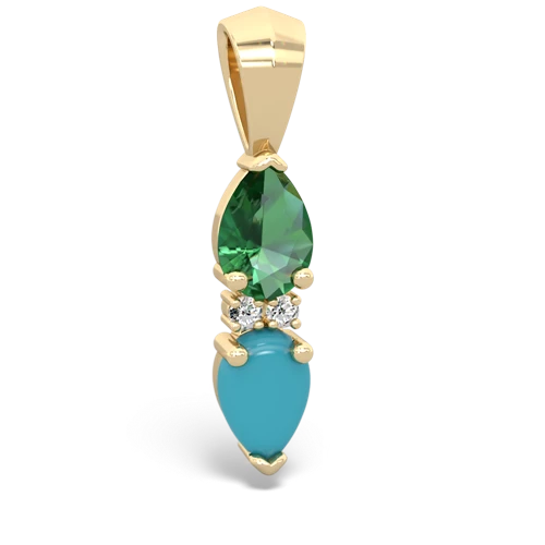 lab emerald-turquoise bowtie pendant