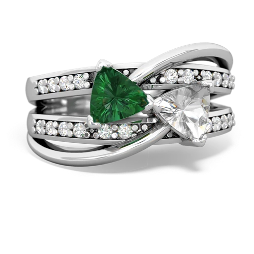 lab emerald-white topaz couture ring