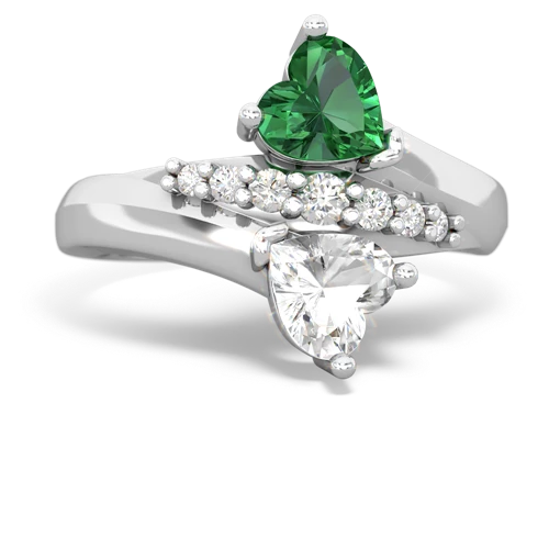 lab emerald-white topaz modern ring