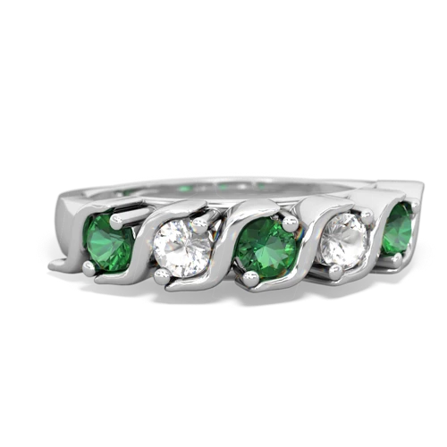 lab emerald-white topaz timeless ring