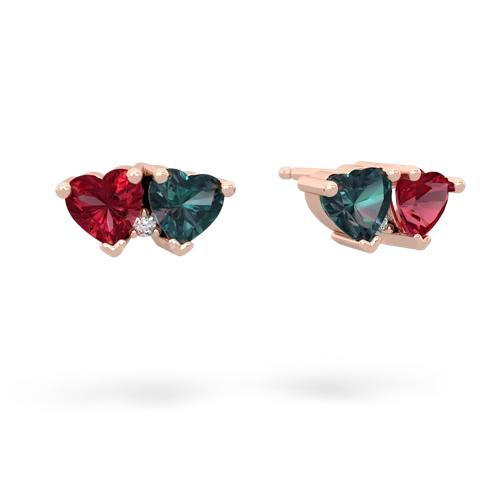 lab ruby-alexandrite  earrings