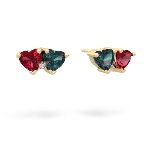 lab ruby-alexandrite  earrings