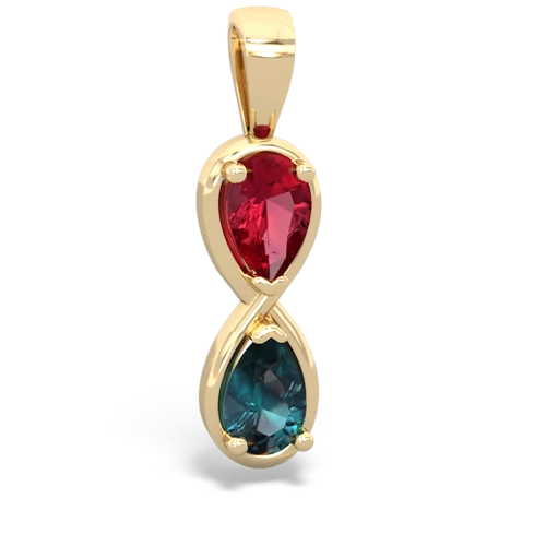 lab ruby-alexandrite infinity pendant