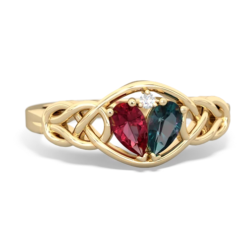 lab ruby-alexandrite celtic knot ring