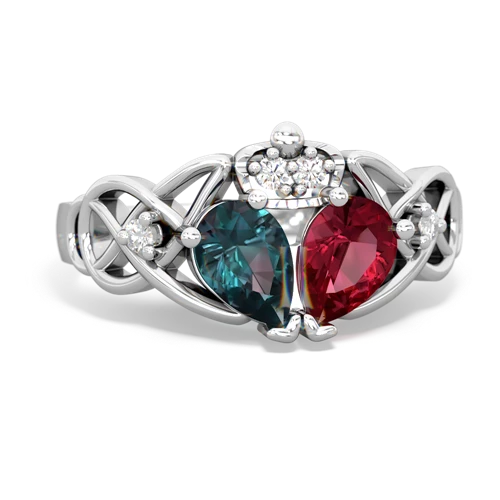 lab ruby-alexandrite claddagh ring